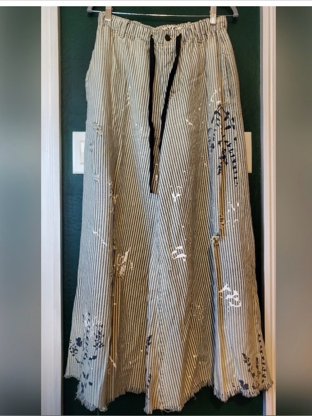 Free People We The Free Clover Wide Leg pants in Sun Printed Railroad RARE🦄🌞 - Picture 5 of 13